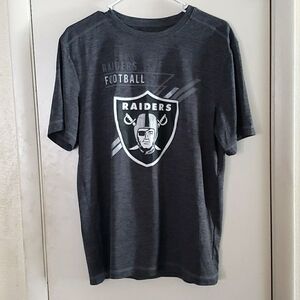 Las Vegas Raiders TX3 Cool NFL Team Apparel T-shirt in Dark Heather Gray Size M